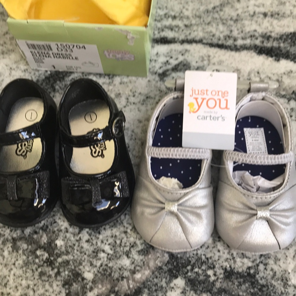 2 pairs of baby girl shoes!